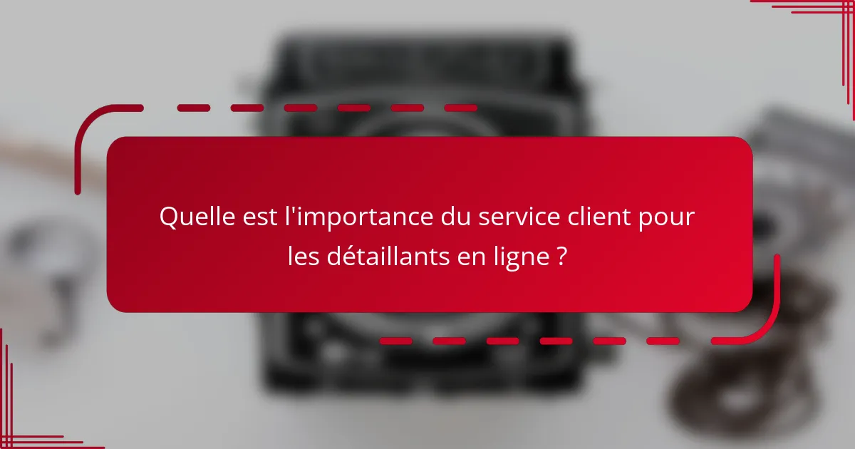 Quelle est l'importance du service client pour les détaillants en ligne ?